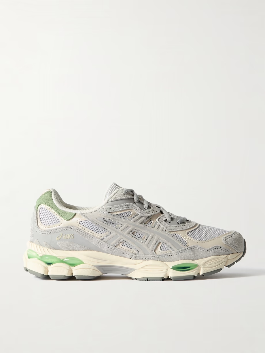 GEL-NYC leather and suede-trimmed mesh sneakers