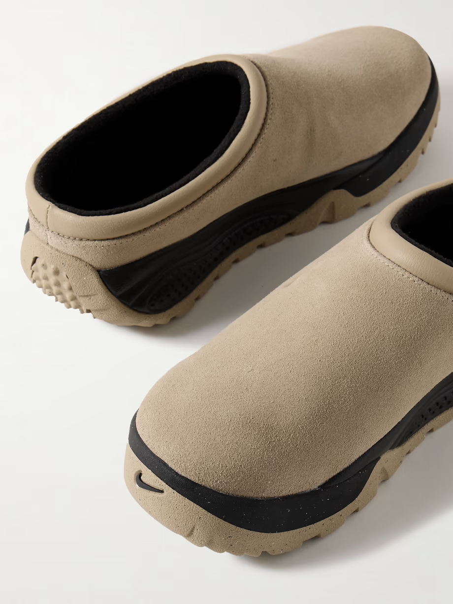 ACG Rufus leather-trimmed suede slip-on sneakers