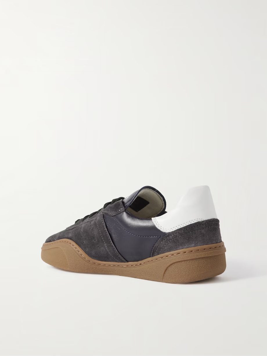 Bars leather and suede sneakers