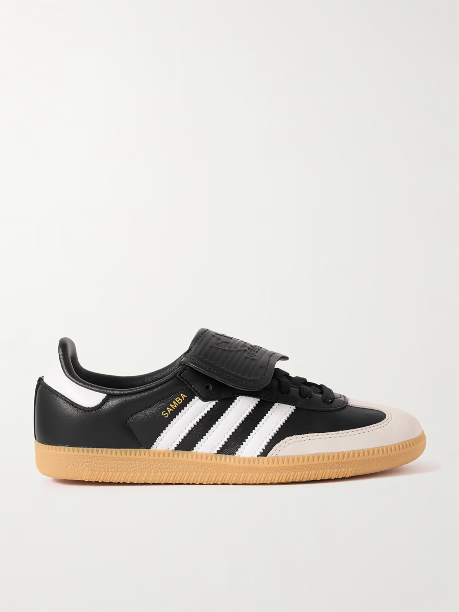 Samba LT nubuck-trimmed leather sneakers