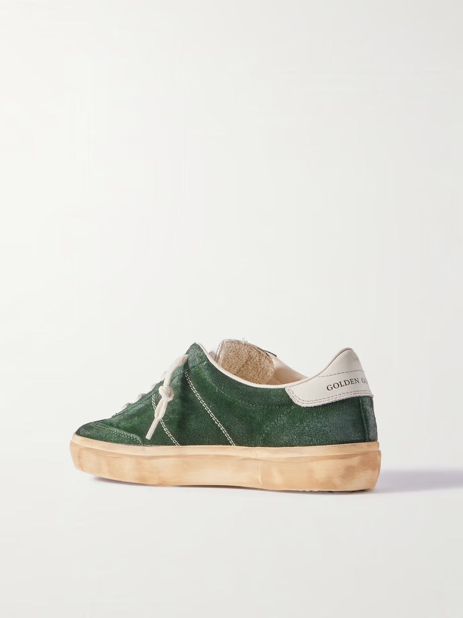 Soul-Star leather-trimmed suede sneakers