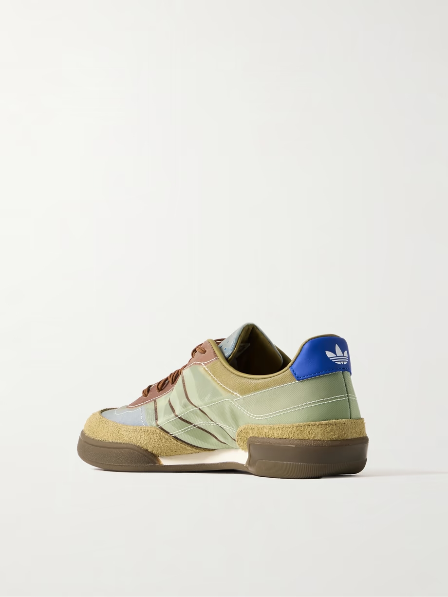 + Craig Green Squash Polta AKH printed mesh, suede and leather sneakers