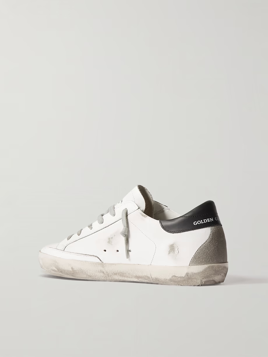 Superstar distressed leather sneakers