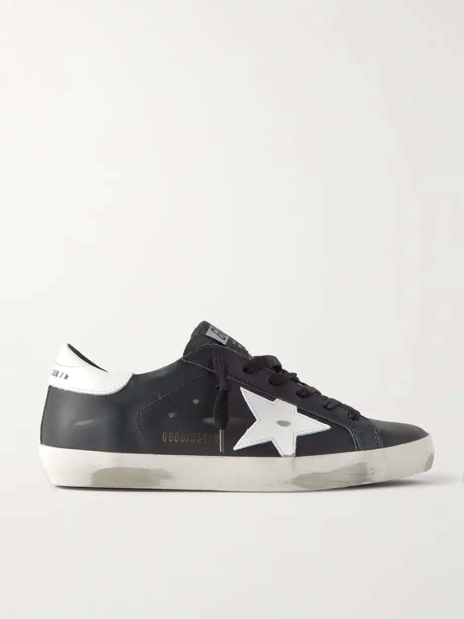 Superstar distressed leather sneakers