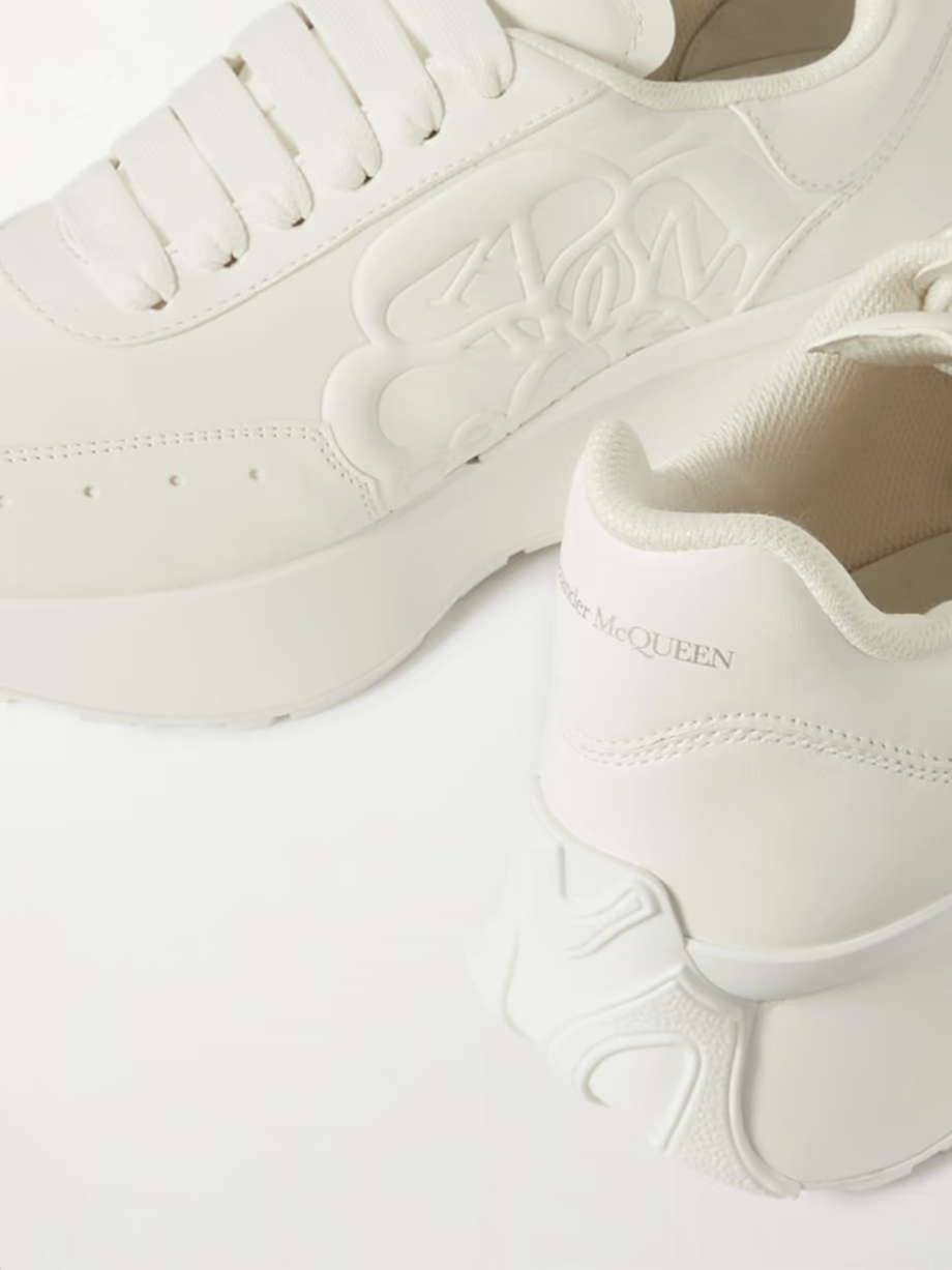 Embossed leather sneakers