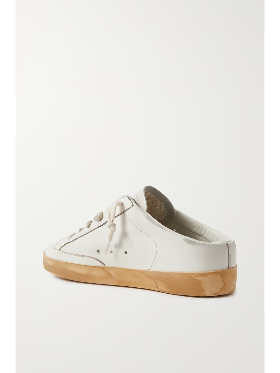 Superstar Sabot distressed leather slip-on sneakers