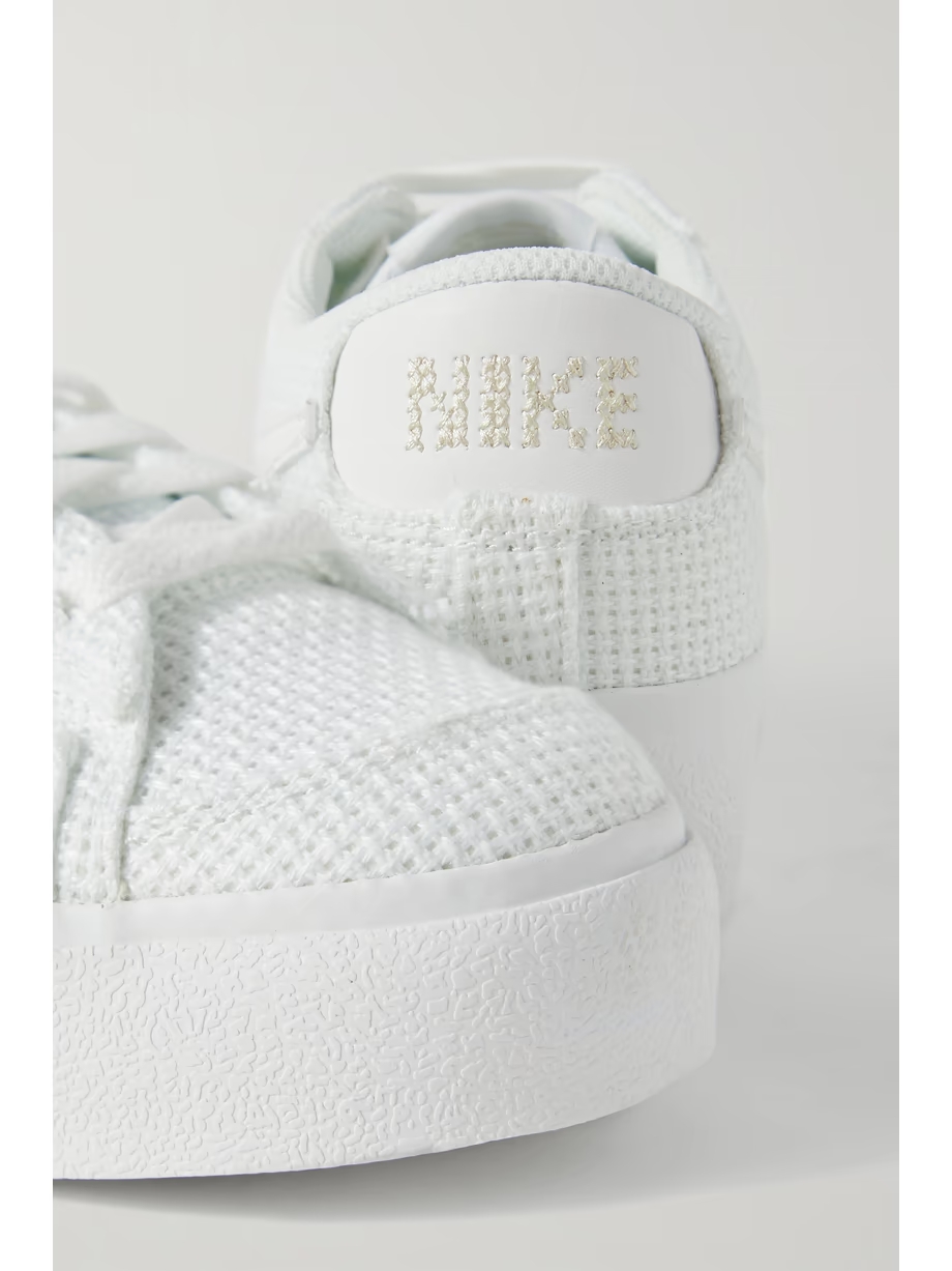 Blazer Low leather-trimmed crocheted platform sneakers