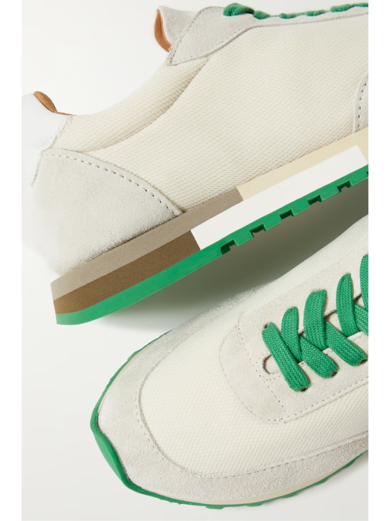 Owen color-block mesh and suede sneakers