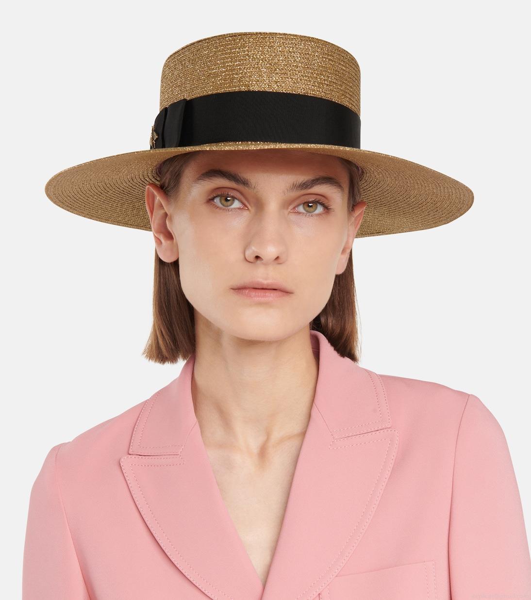 GucciEmbellished lamé straw hat