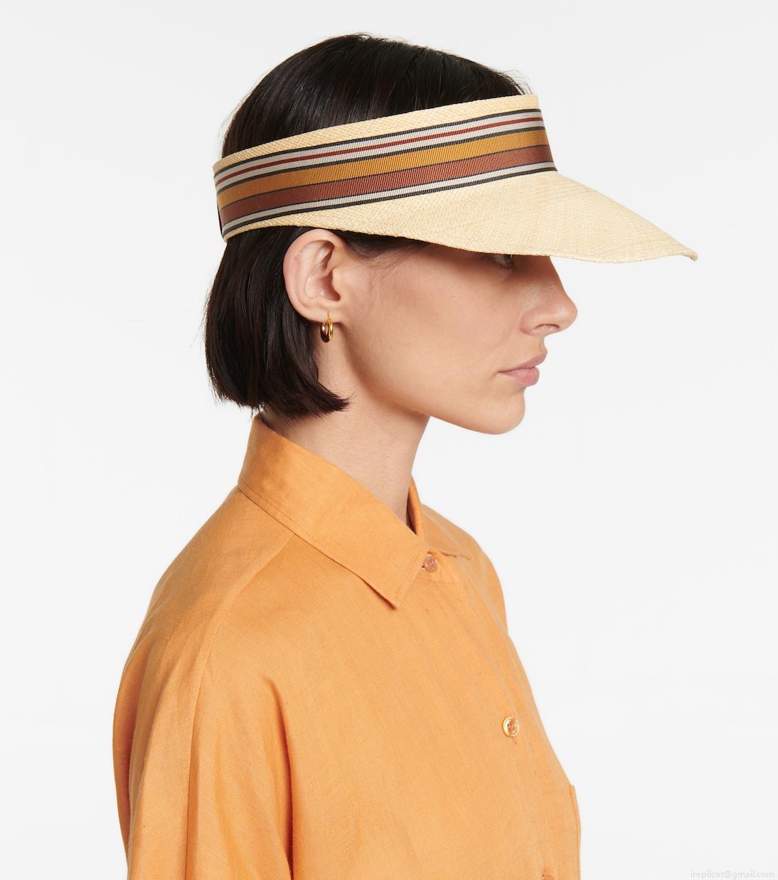 Loro PianaThe Suitcase Stripe straw visor