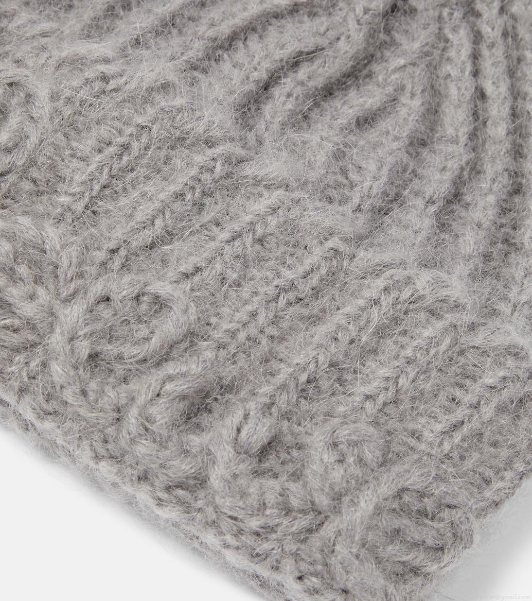 LoeweLogo ribbed-knit mohair-blend beanie