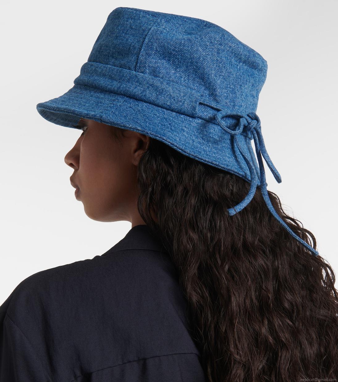 JacquemusLogo denim bucket hat