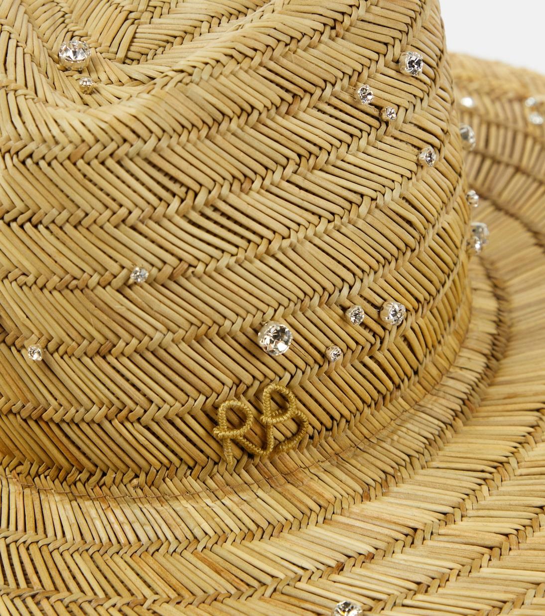 Ruslan BaginskiyDew Drops embellished straw fedora