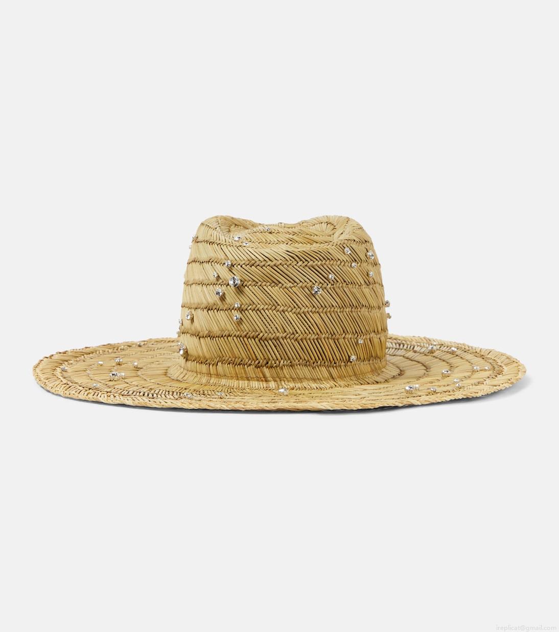 Ruslan BaginskiyDew Drops embellished straw fedora