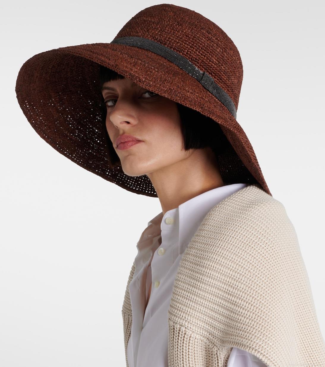 Brunello CucinelliMonili-embellished straw sun hat