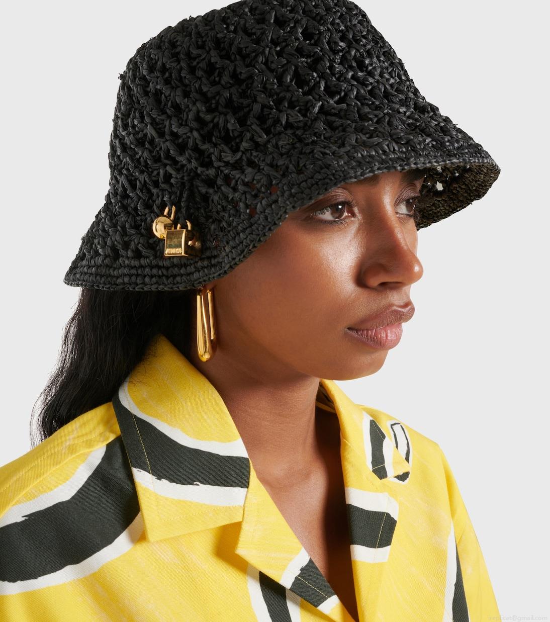 JacquemusLe Bob Spiaggia raffia bucket hat