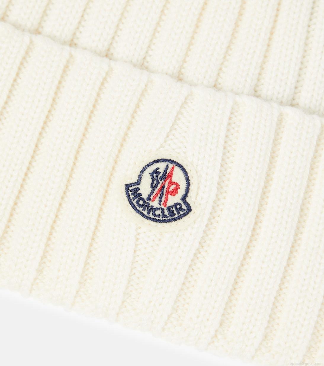 MonclerLogo virgin wool beanie