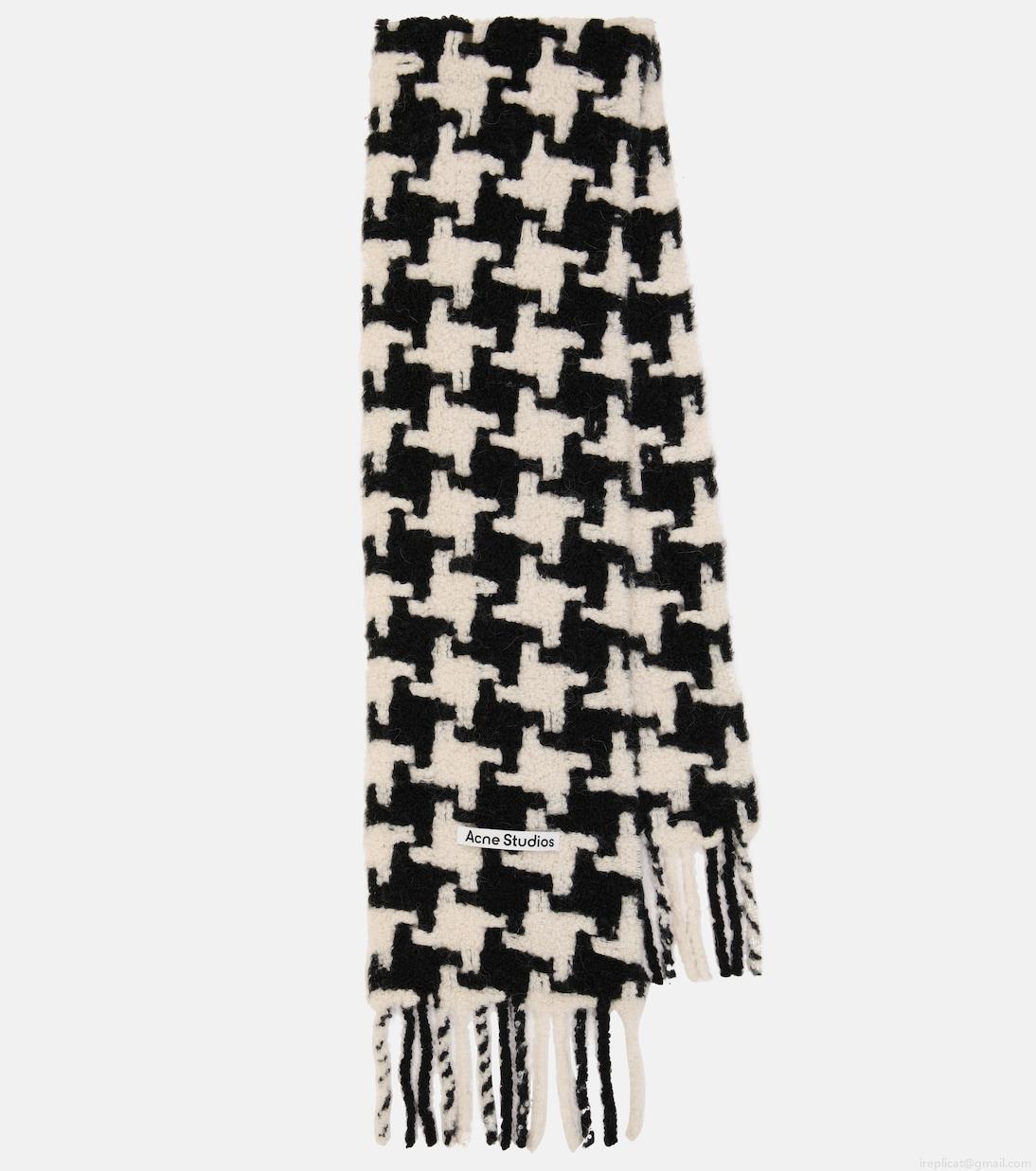 Acne StudiosHoundstooth alpaca-blend scarf