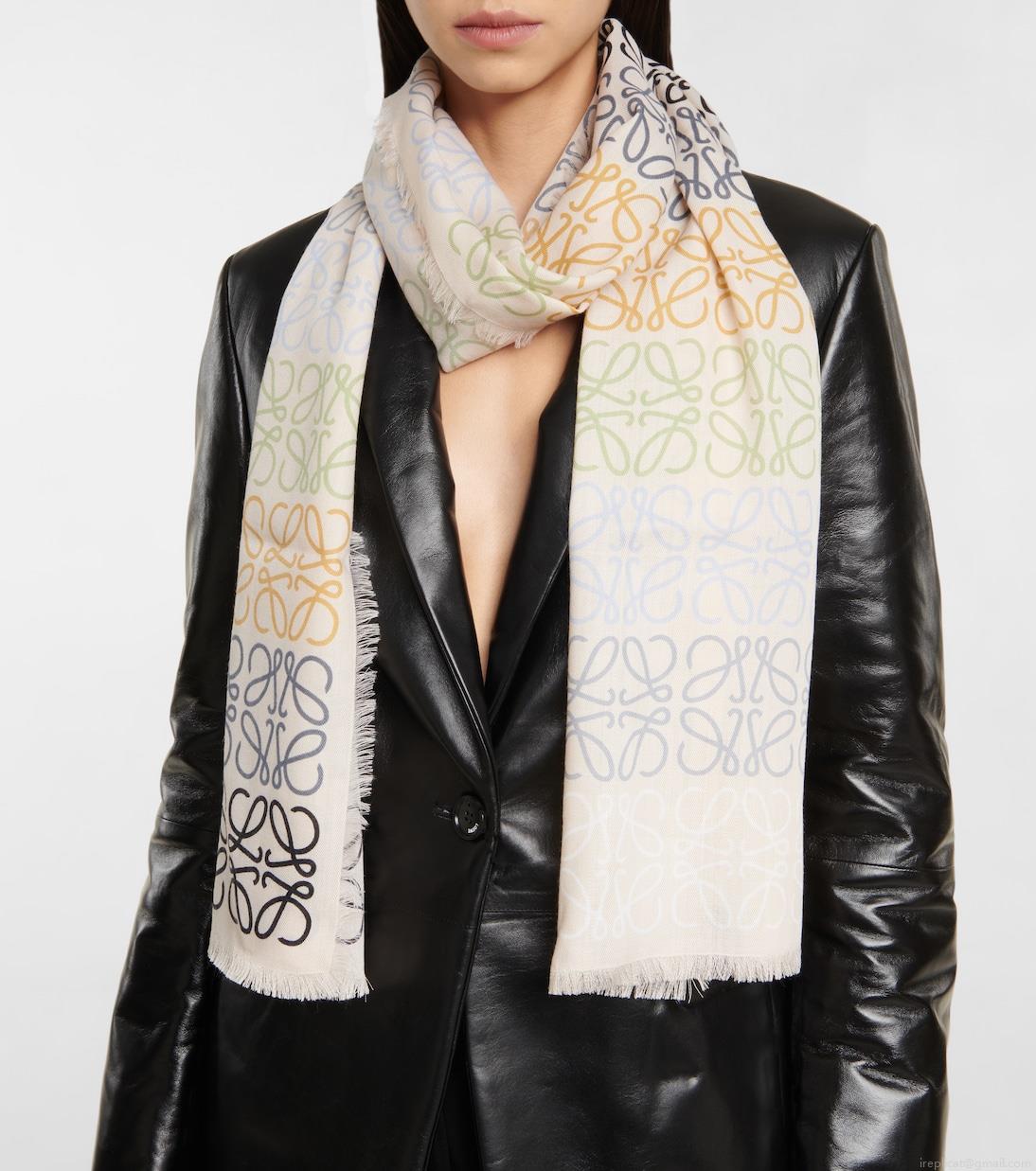 LoeweAnagram wool, silk and cashmere scarf