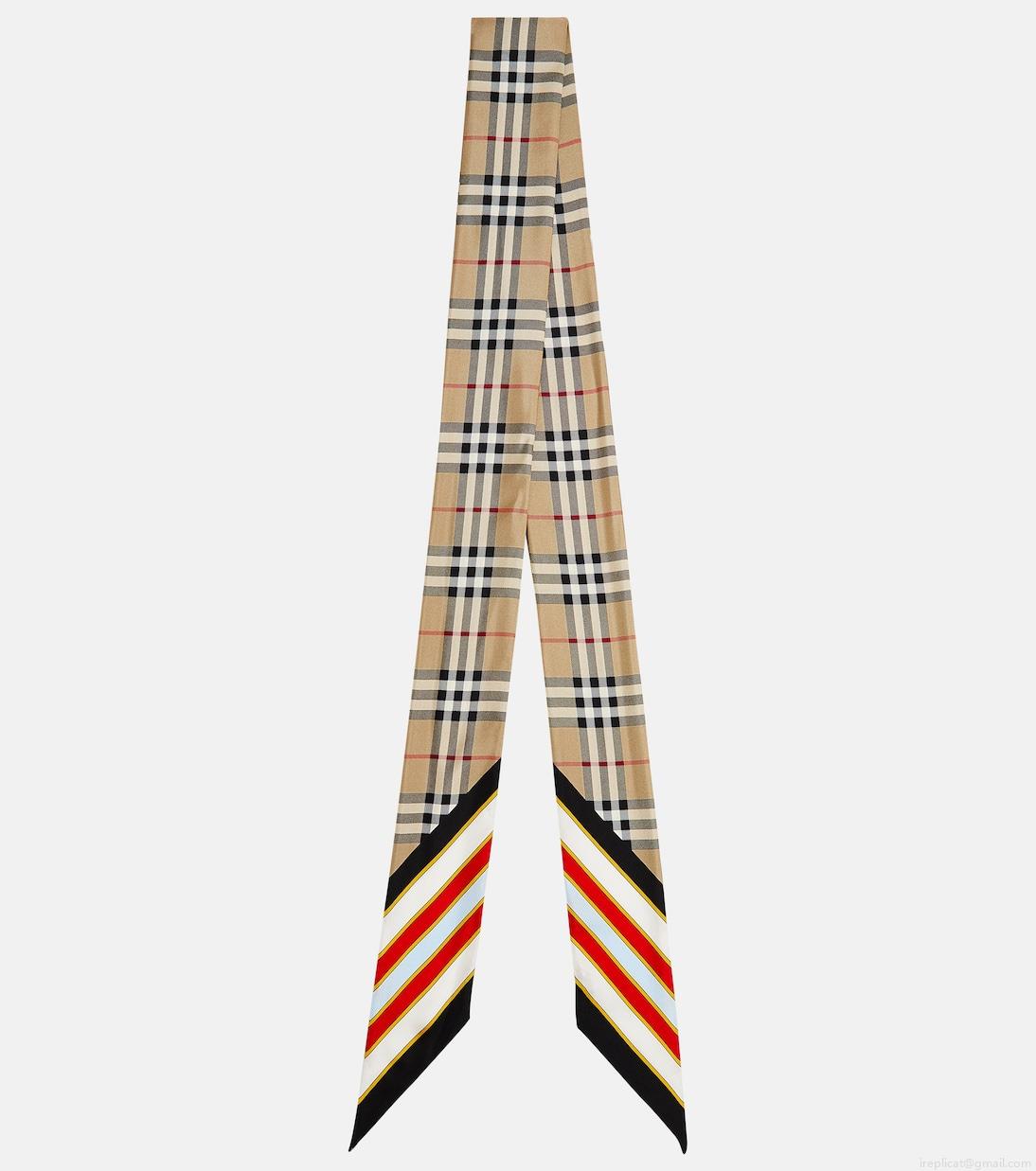 BurberrySkinny checked silk scarf