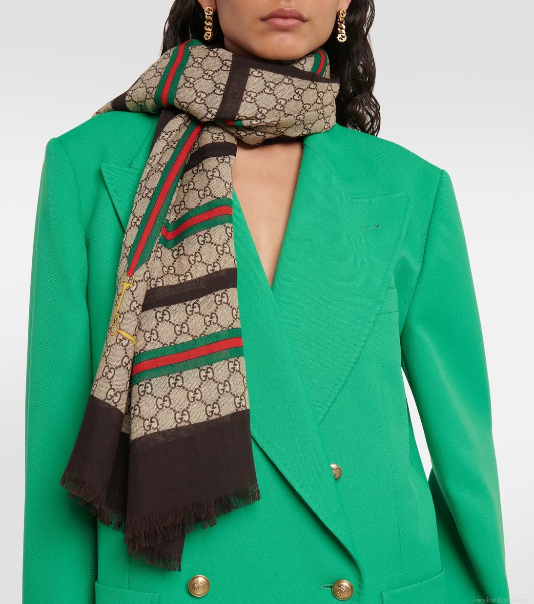 GucciGG wool and silk scarf