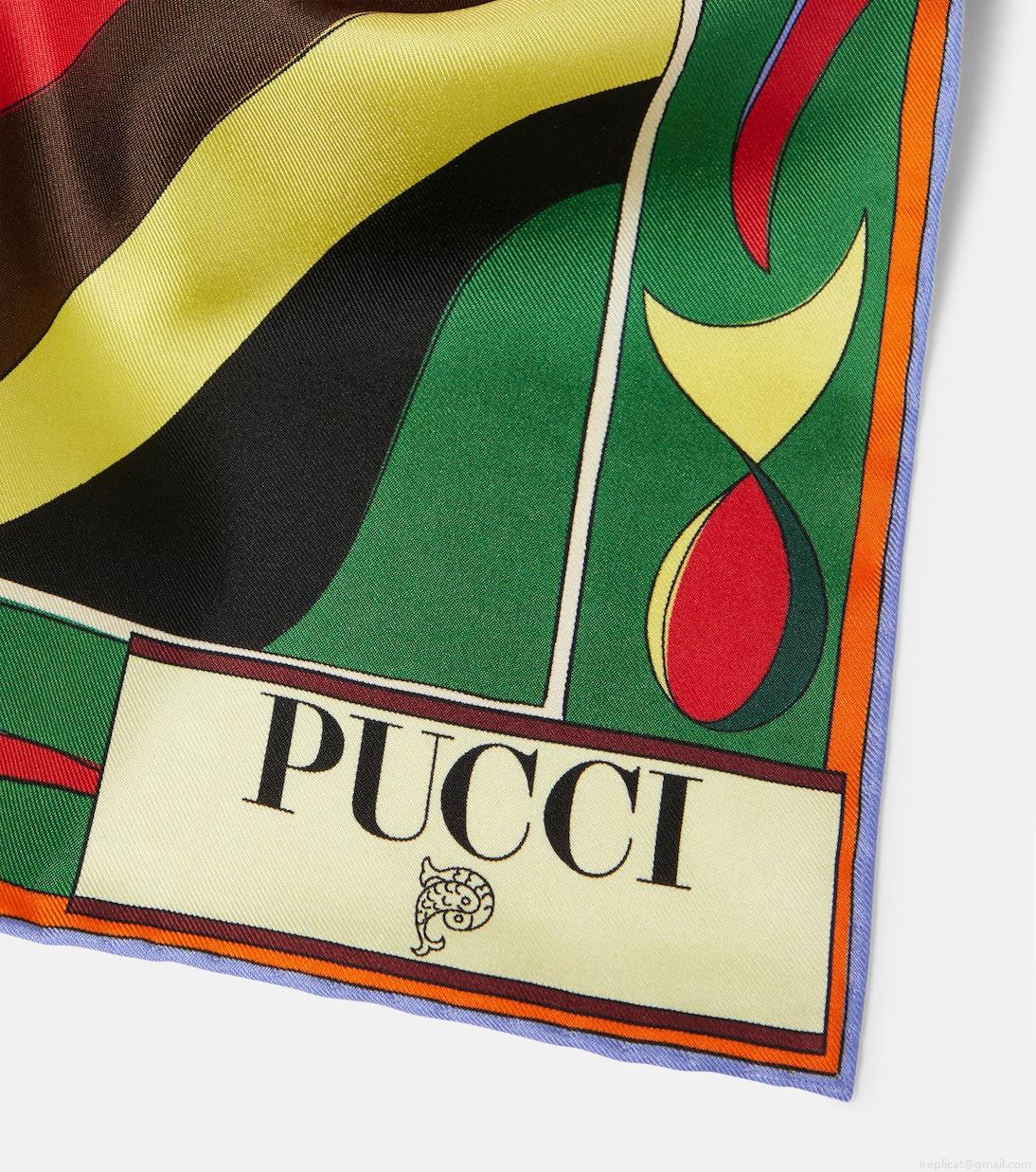 PucciPesci silk twill scarf