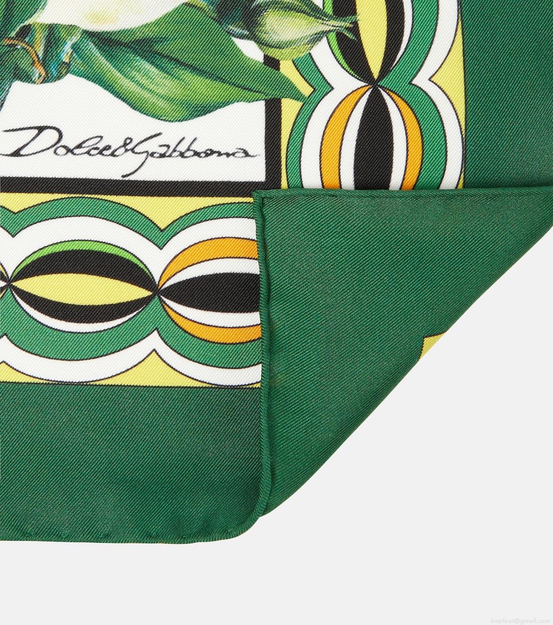 Dolce&GabbanaFloral silk twill scarf