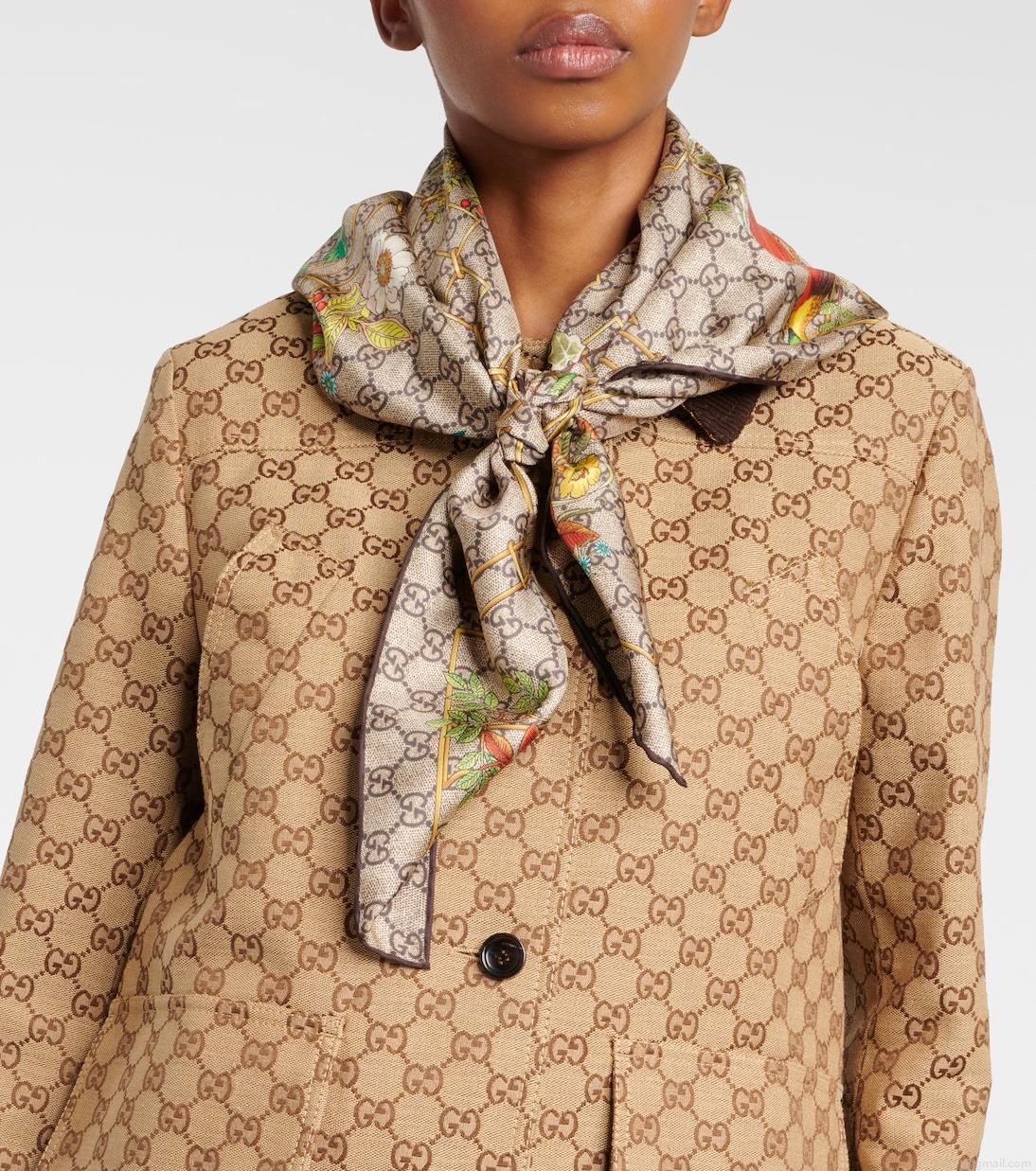 GucciPrinted silk twill scarf