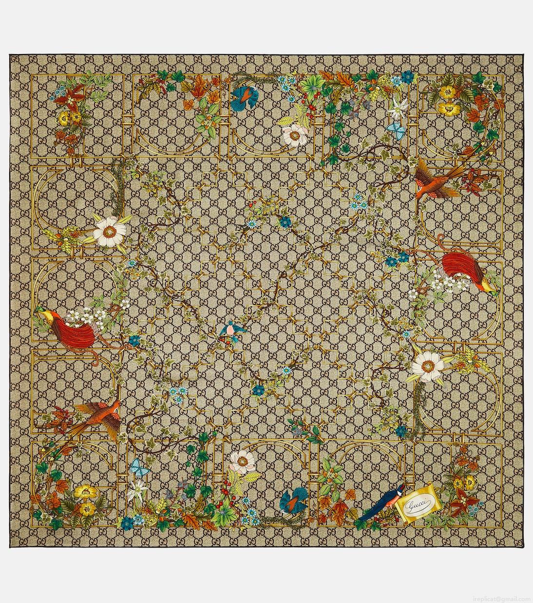 GucciPrinted silk twill scarf