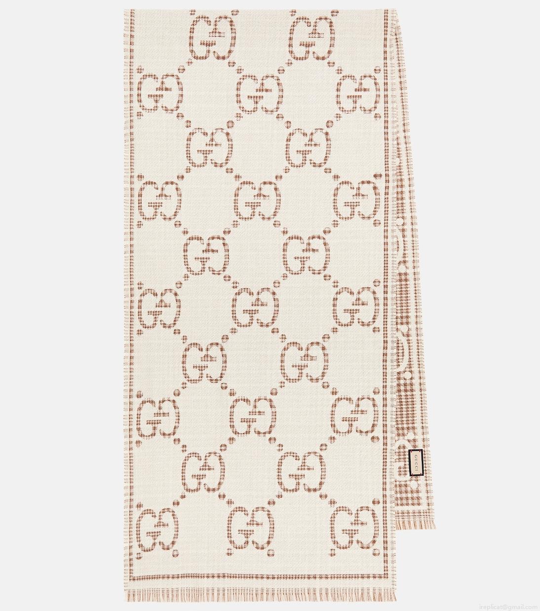 GucciGG wool-blend jacquard scarf