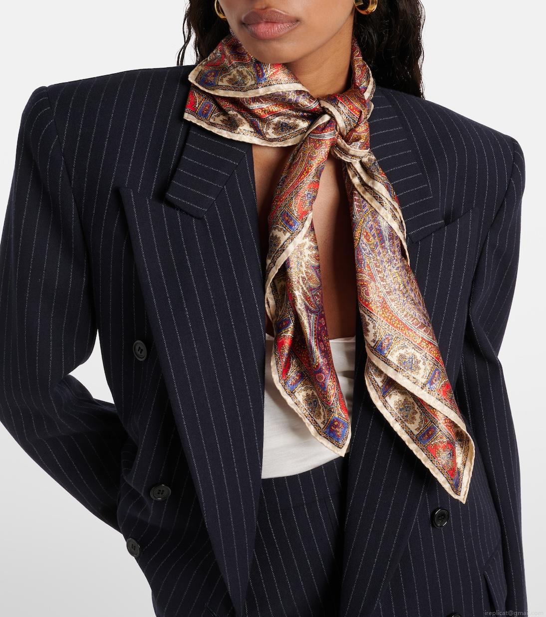 Saint LaurentPaisley silk-blend jacquard scarf