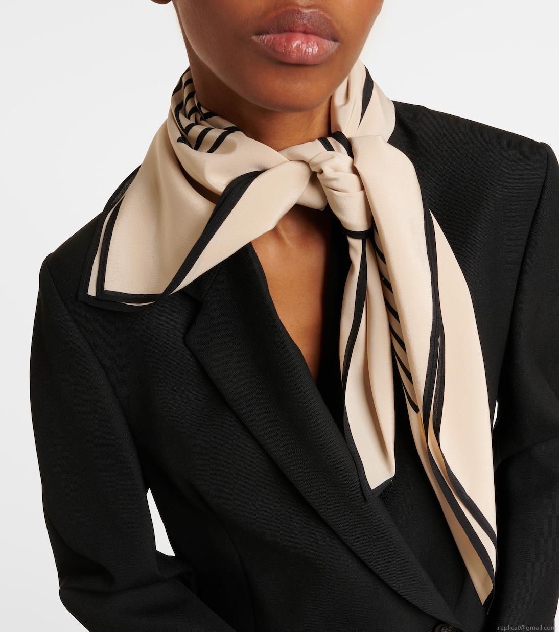 TotemeMonogram silk twill scarf