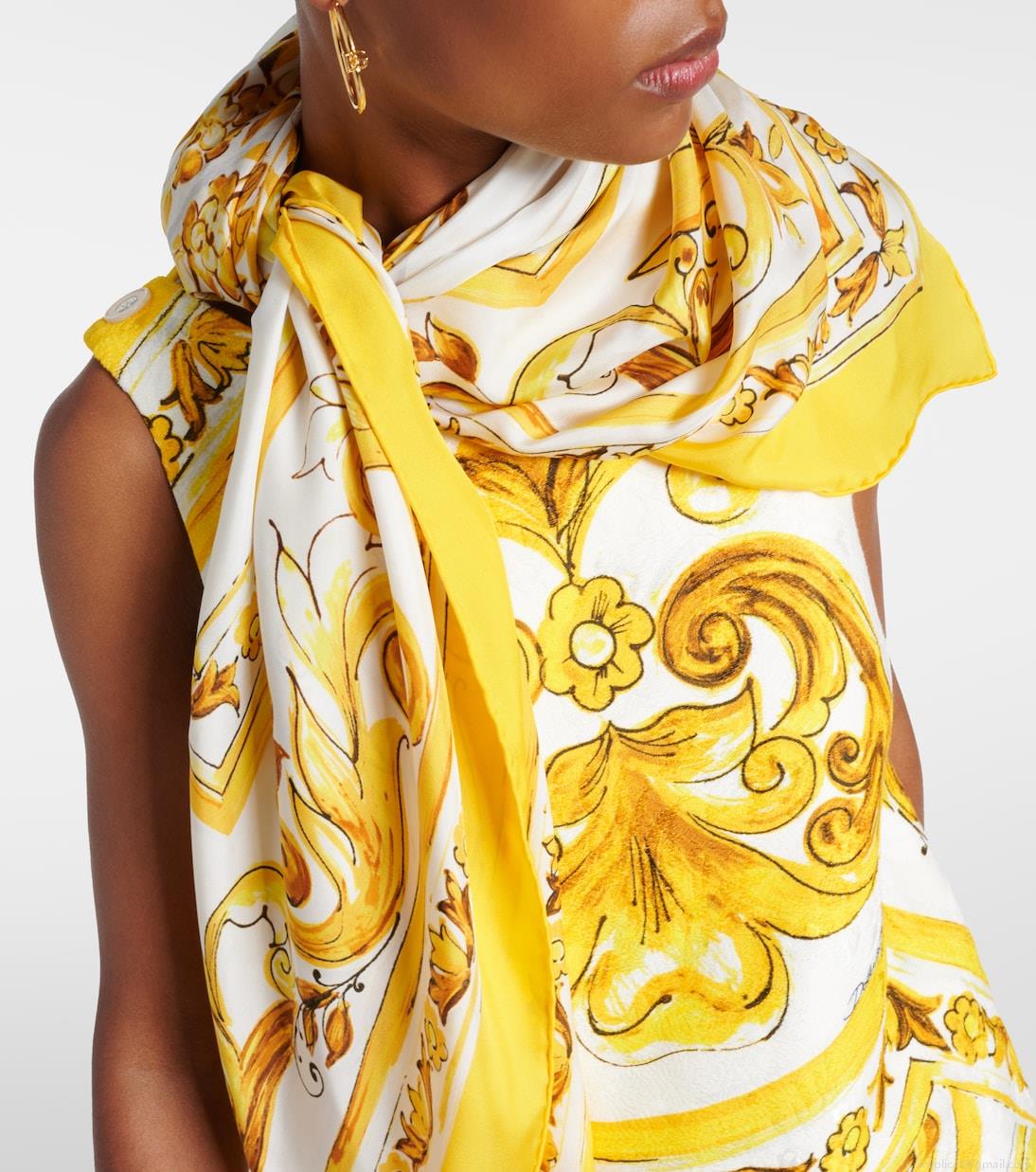 Dolce&GabbanaMajolica silk scarf