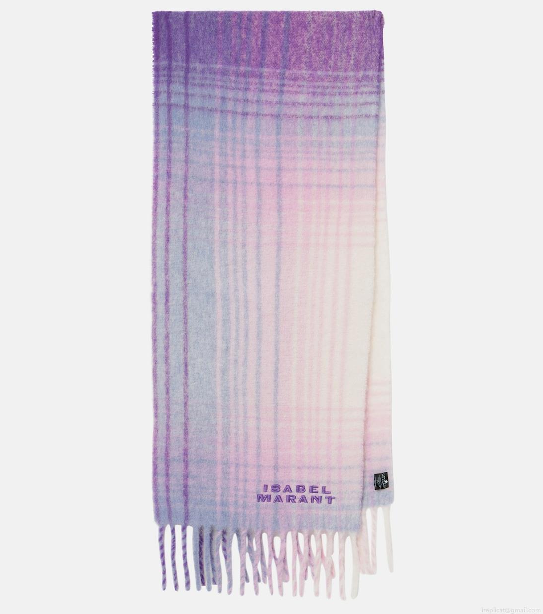 Isabel MarantFirny checked wool-blend scarf