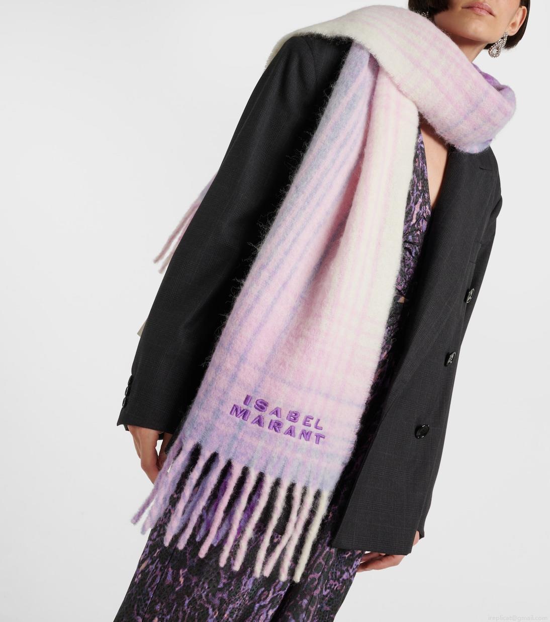 Isabel MarantFirny checked wool-blend scarf