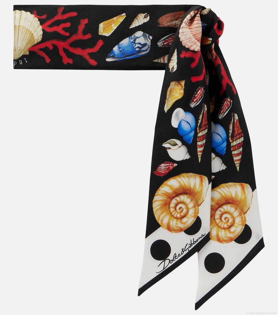 Dolce&GabbanaCapri printed silk twill scarf