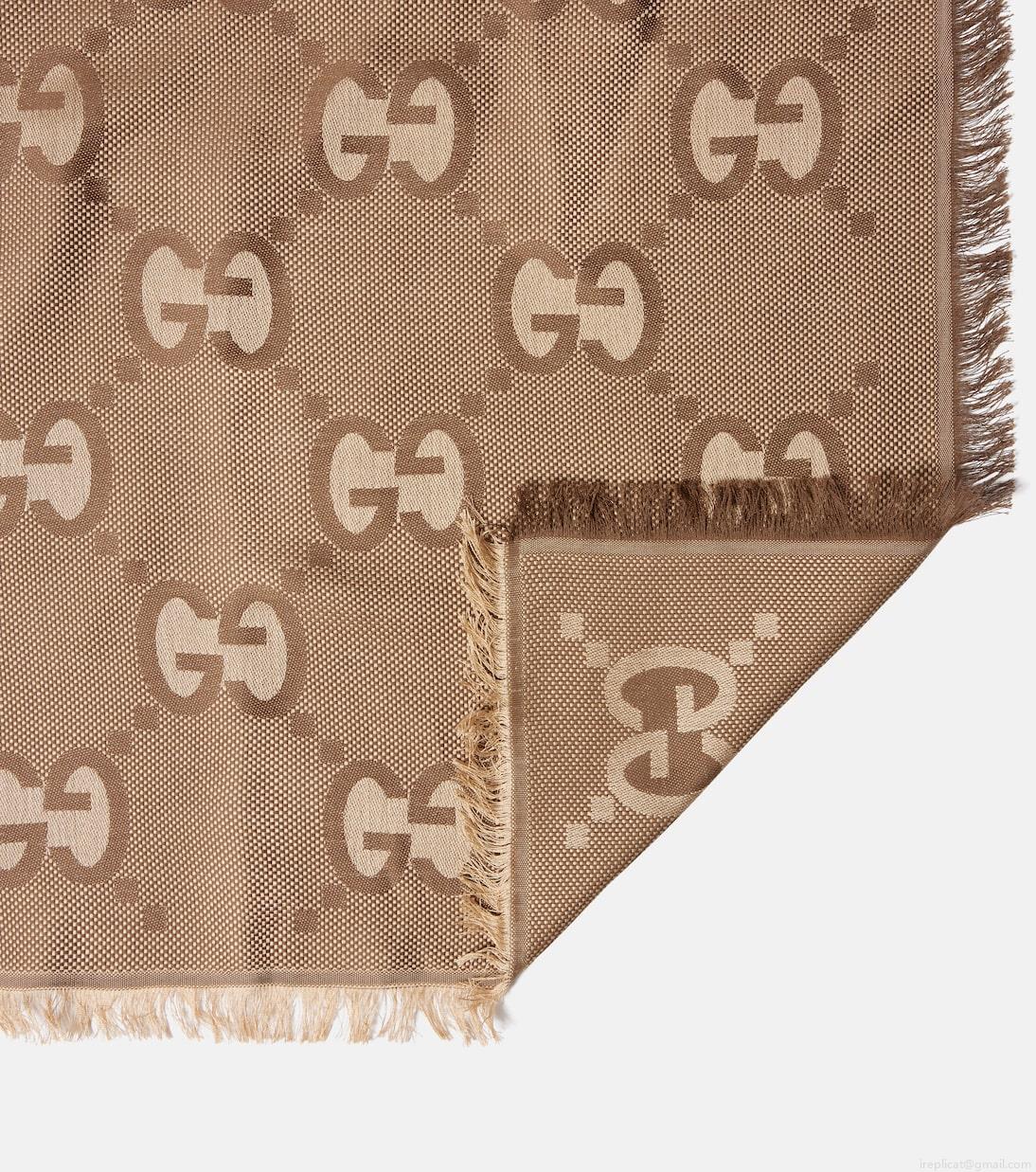 GucciGG cotton and silk jacquard scarf