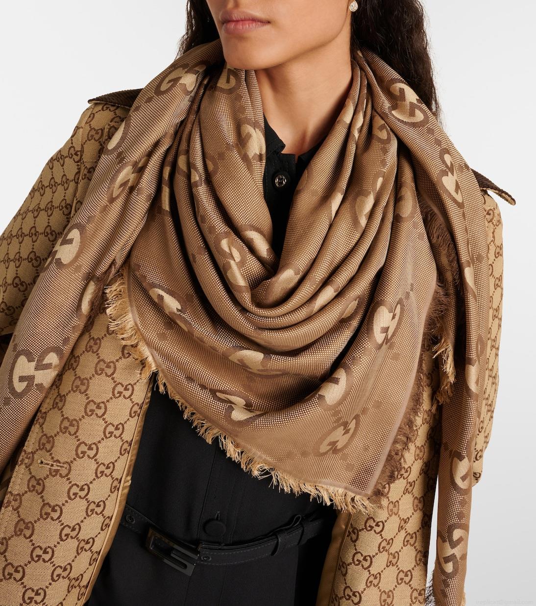 GucciGG cotton and silk jacquard scarf