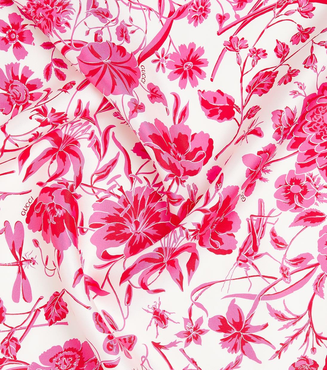 GucciFloral silk twill scarf