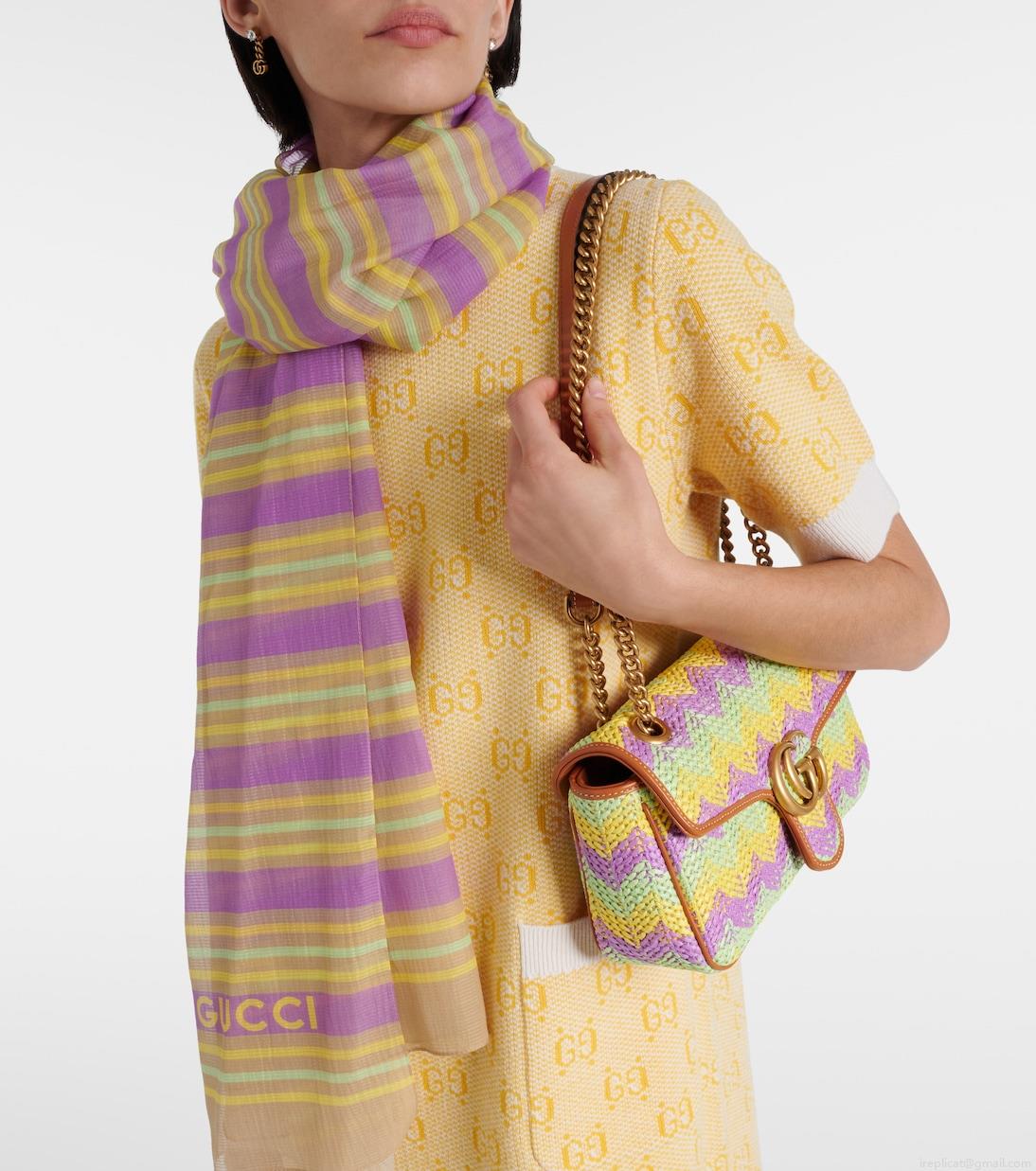 GucciStriped silk and cotton scarf