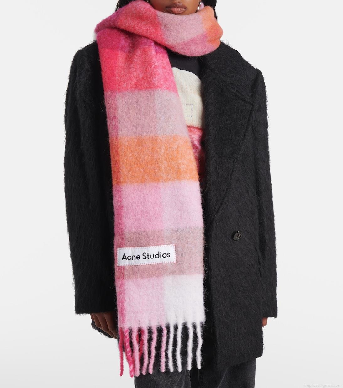 Acne StudiosLogo checked wool-blend scarf