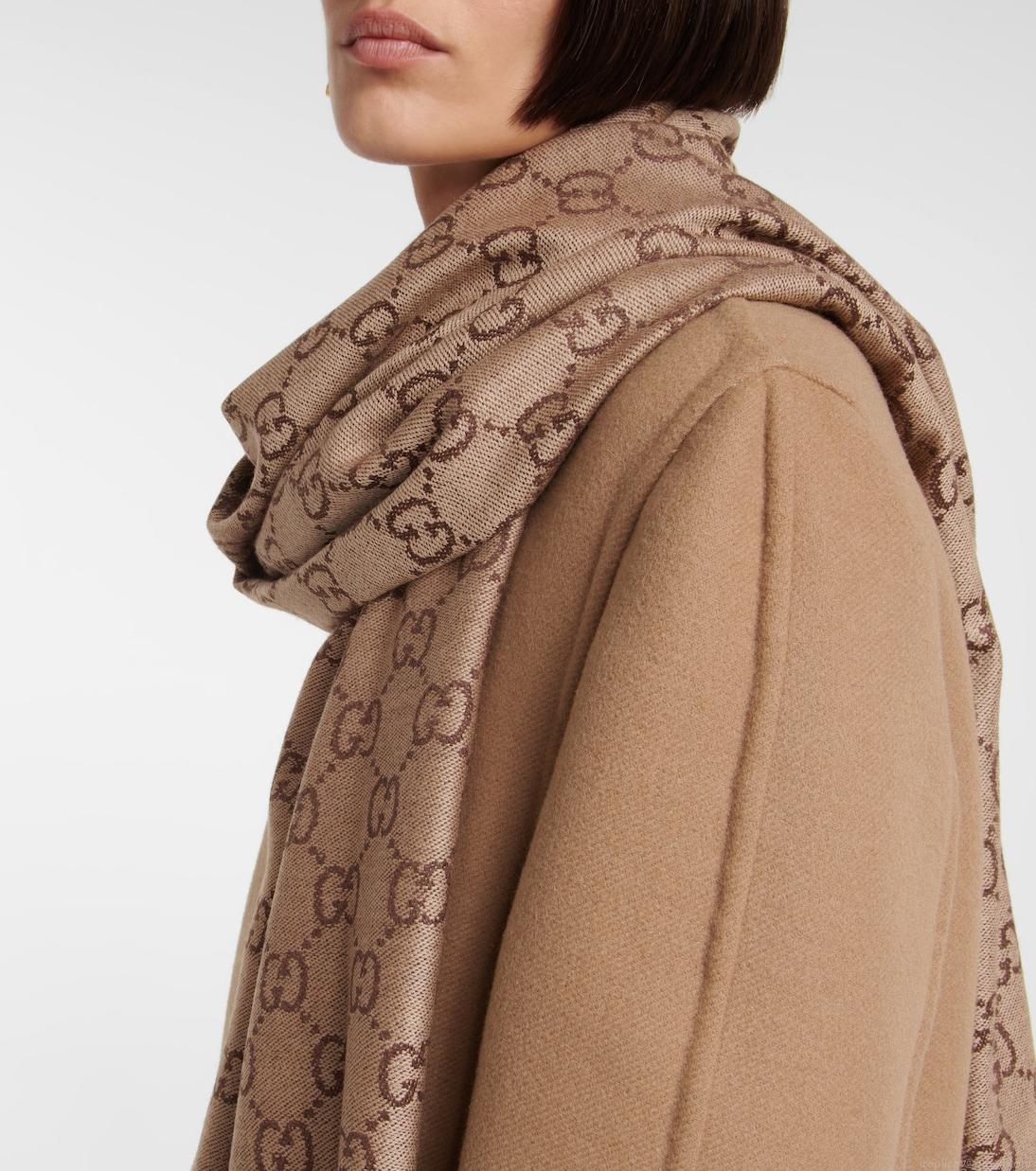 GucciGG wool jacquard scarf