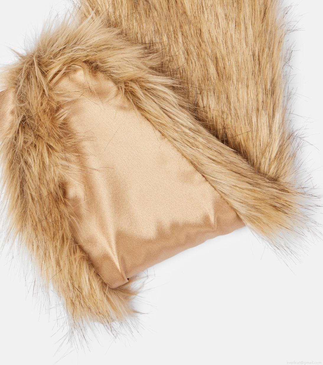 Saint LaurentBow-detail animal-free fur scarf