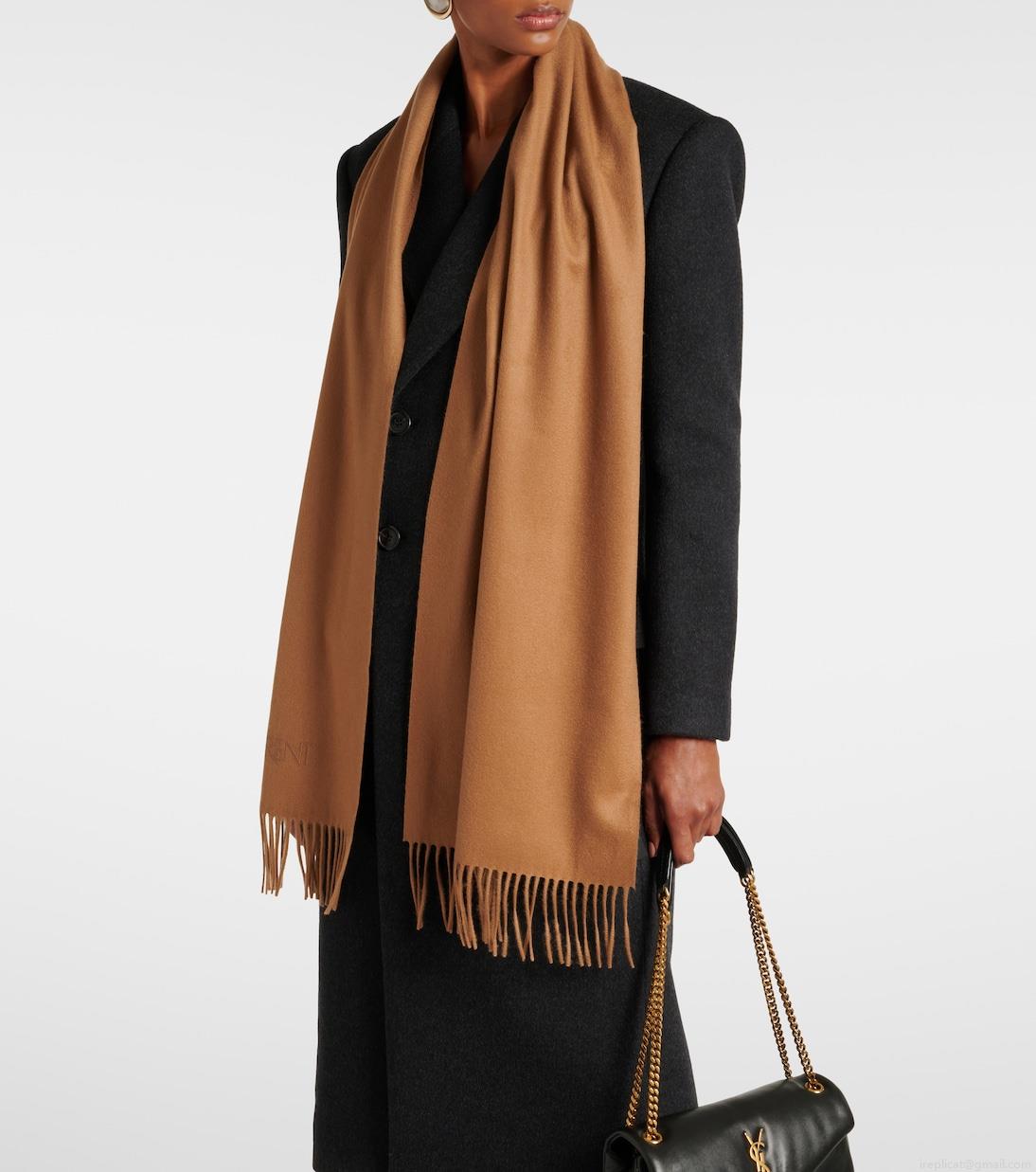 Saint LaurentFringed cashmere scarf