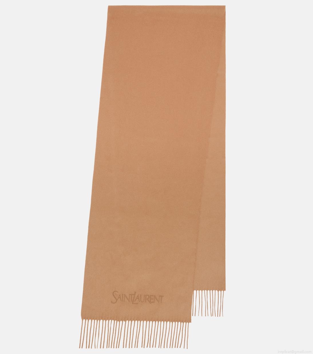 Saint LaurentFringed cashmere scarf