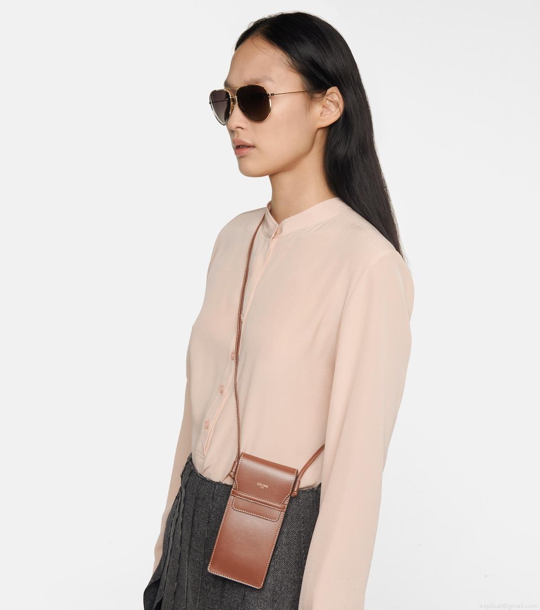 Celine EyewearAviator sunglasses with leather pouch