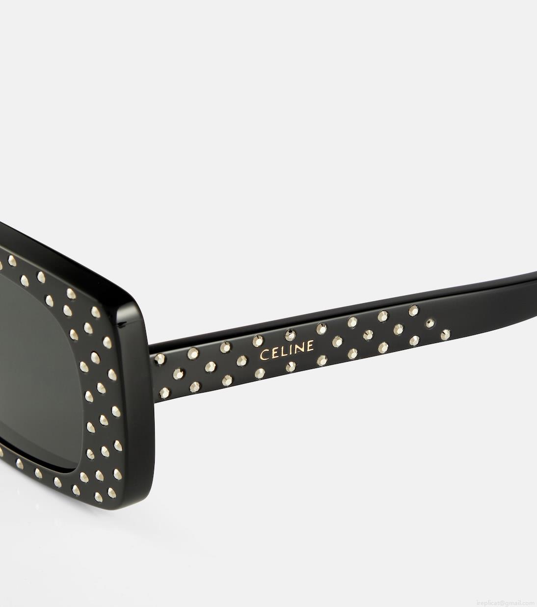 Celine EyewearEmbellished rectangular sunglasses