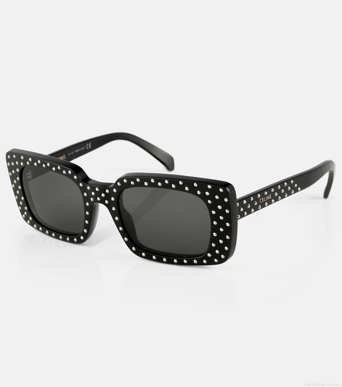 Celine EyewearEmbellished rectangular sunglasses