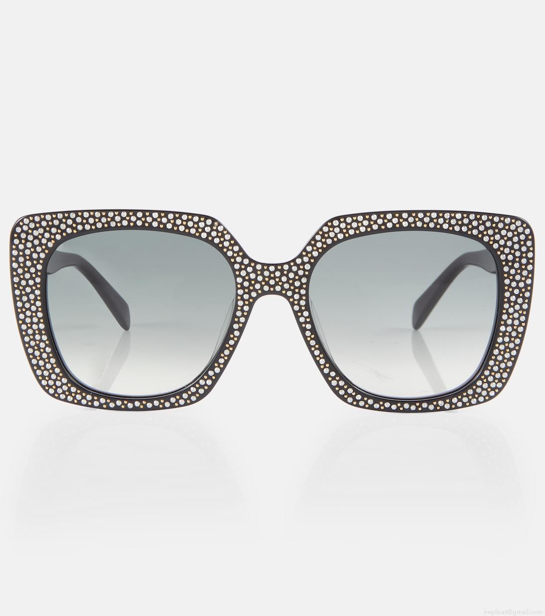 Celine EyewearEmbellished square sunglasses