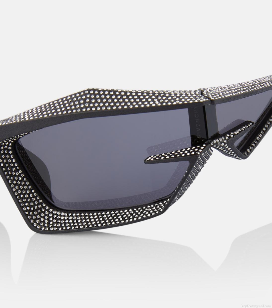 GivenchyGiv Cut crystal-embellished shield sunglasses